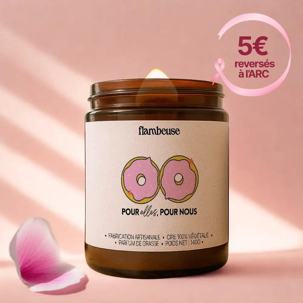 Bougie parfumée “Pour elles, pour nous" - Octobre rose Flambeuse