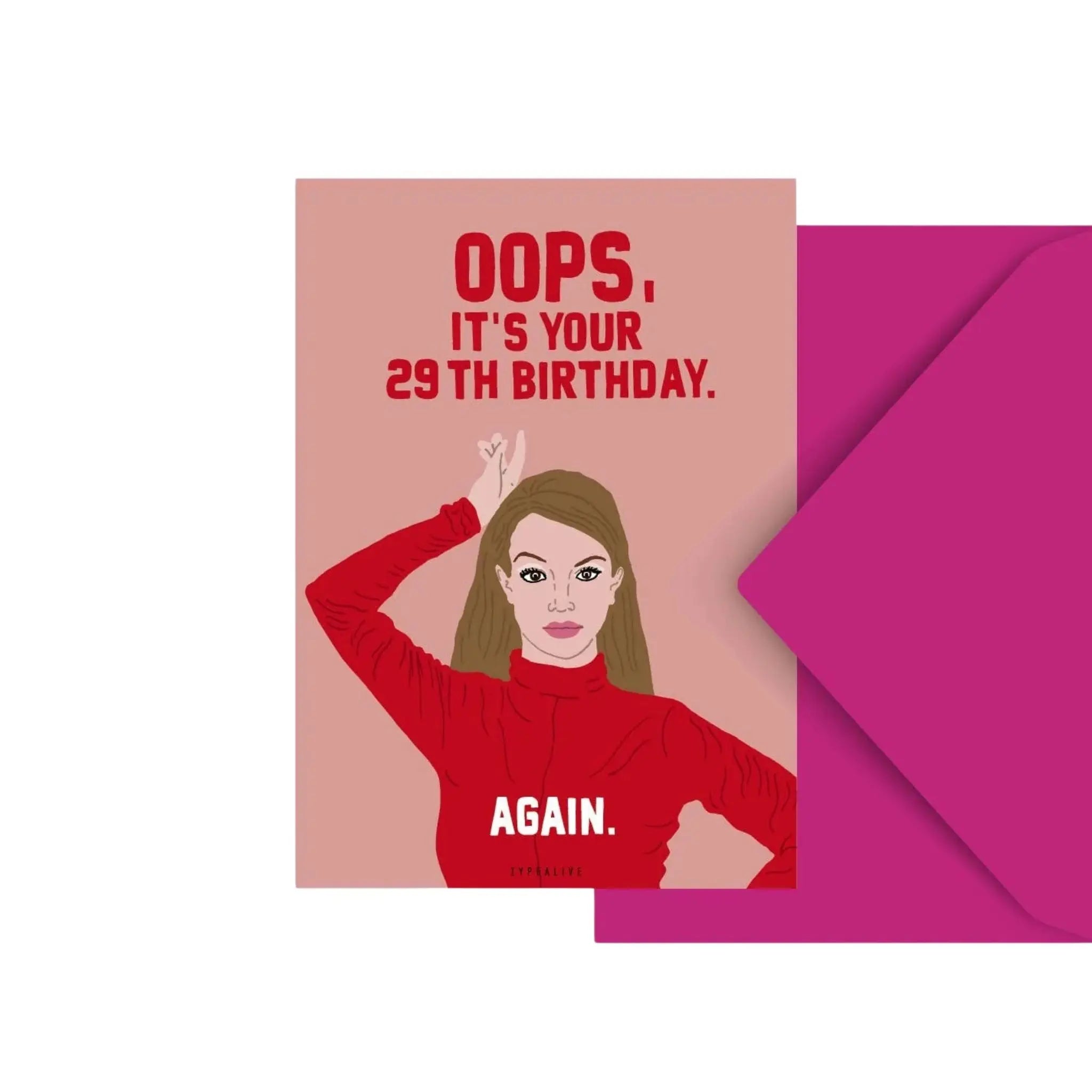 Carte d'anniversaire - 29th birthday, again