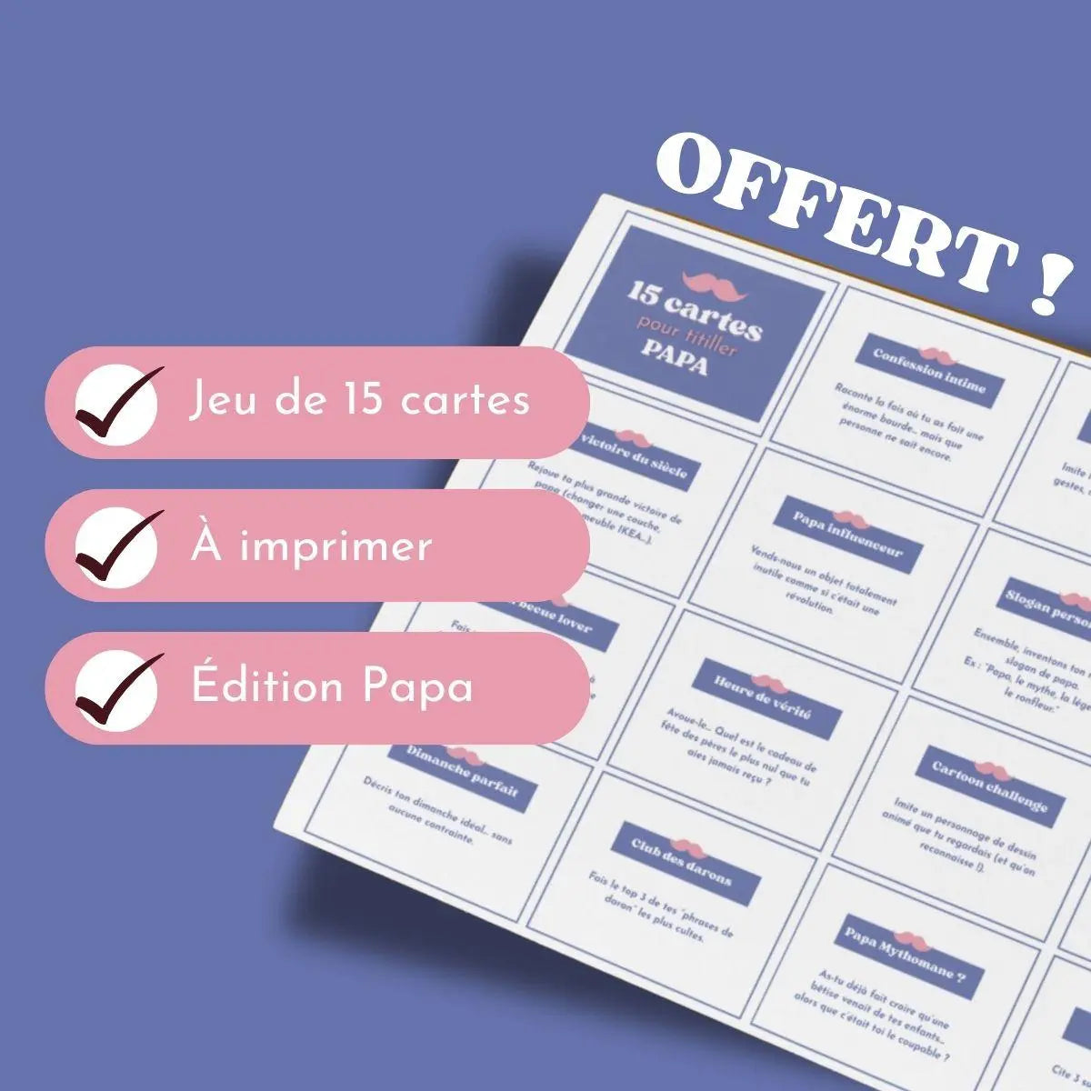 Jeu de cartes à imprimer spécial PAPA