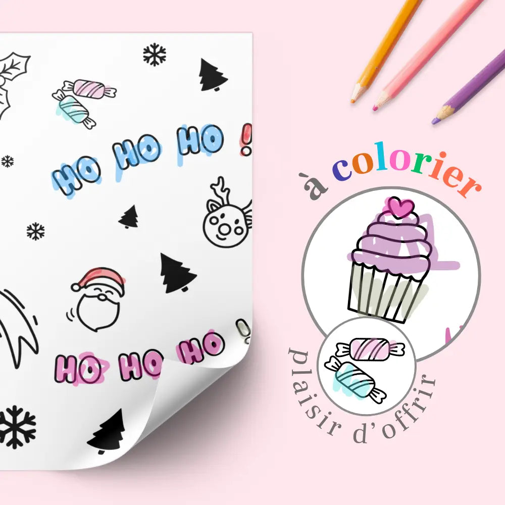 Papier cadeau à colorier – Spécial Noël Effet WOW
