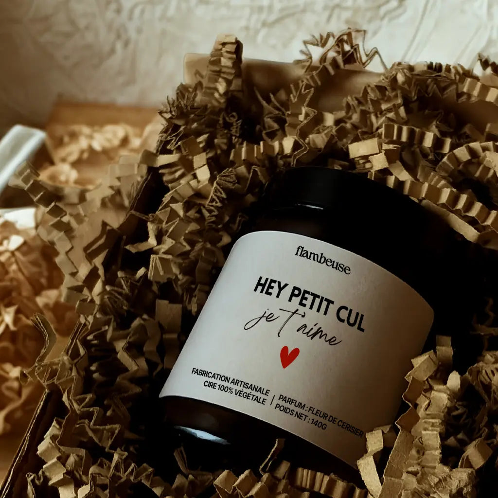 Bougie parfumée “Hey petit cul, je t'aime" Flambeuse