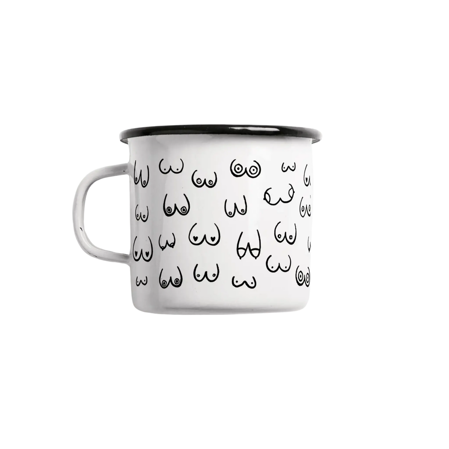 Mug émaillé motifs boobs