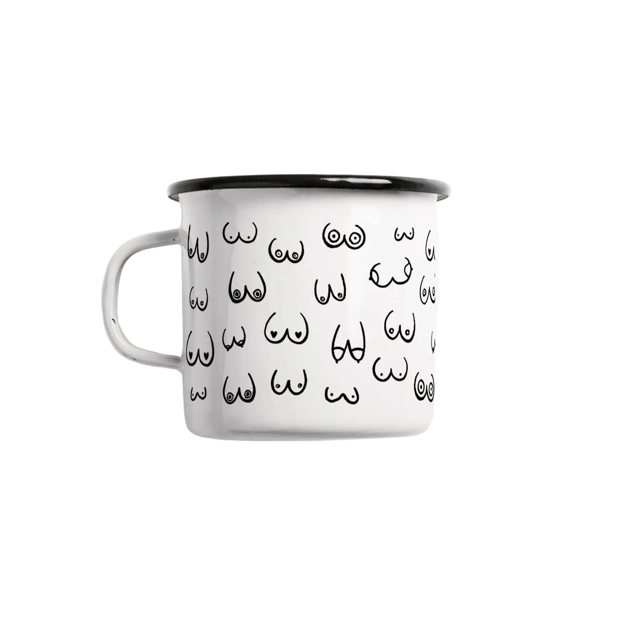 Mug émaillé motifs boobs