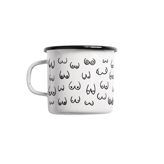 Mug émaillé motifs boobs